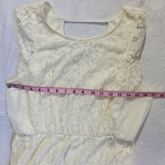 NWT Maurices White Lace Cap Sleeve Lined Mini Dress Bridal Shower Size Small - Picture 13 of 14